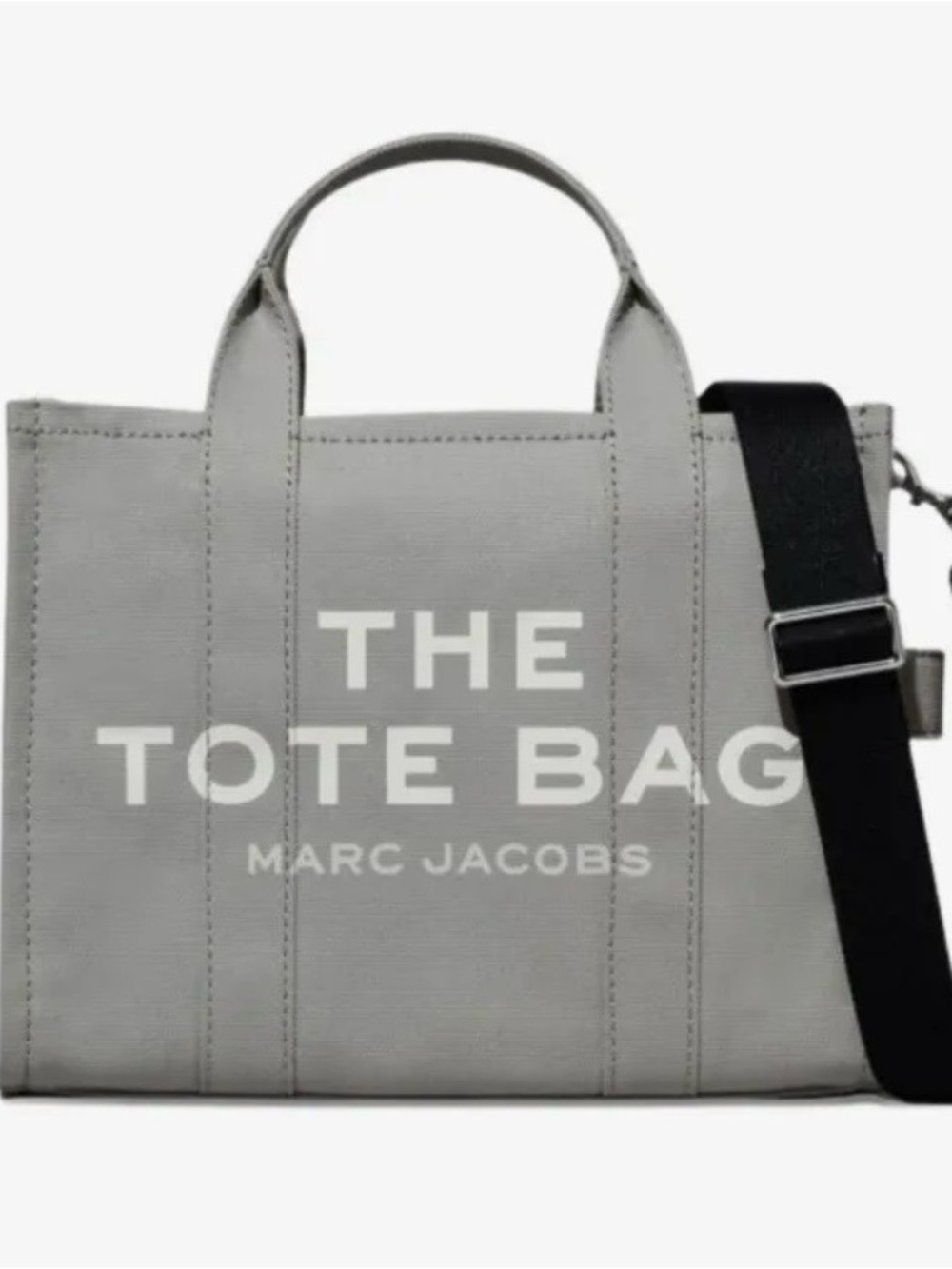 Marc Jacobs Gray Canvas Tote with Black Strap
